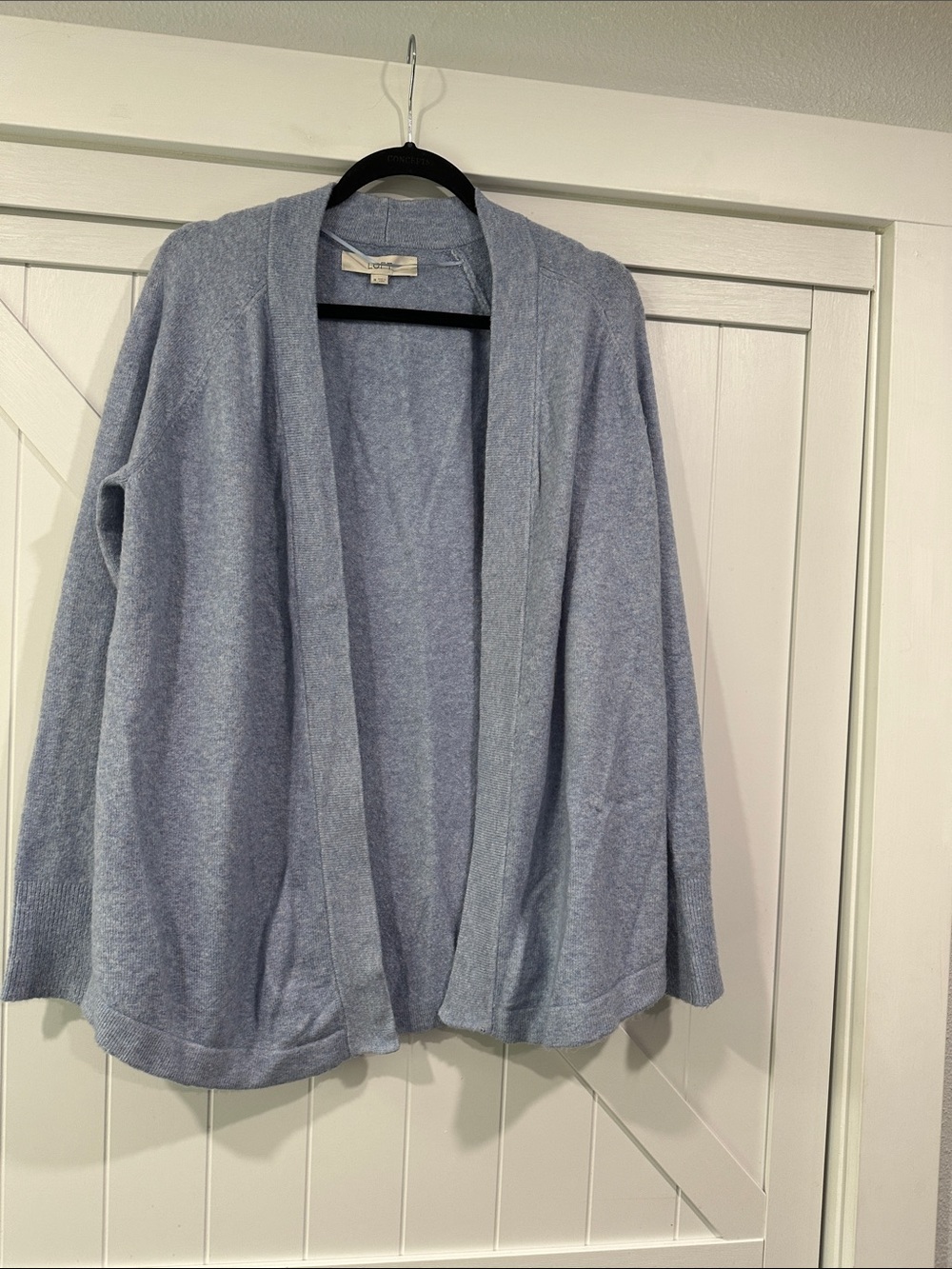 LOFT Light Blue Open-Front Cardigan